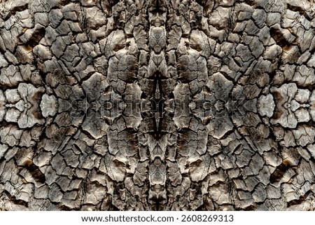 Charred bark texture - symmetrical tileable wood surface