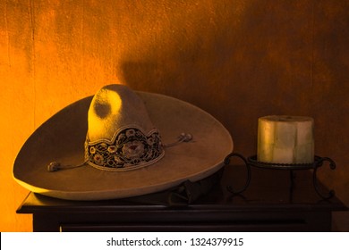 Charro Hat On Top Of Table