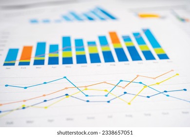 chart or graph paper. Financial, account, statistics and business data concept.