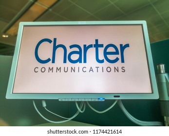 Charter Communications Logo On A PC Monitor In A Coworking Place In Milan,Italy-September 2018