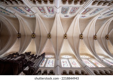 Chartres cathedral, landmark in France, gothic architecture - interior view of the vault - Powered by Shutterstock