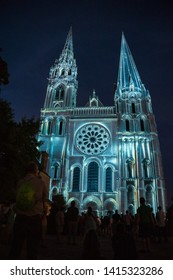 Chartres, Chartres/France 07/26/2018. Mapin show in The Cathedral of the Assumption of Our Lady, Chartres