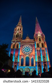 Chartres, Chartres/France 07/26/2018. Mapin show in The Cathedral of the Assumption of Our Lady, Chartres