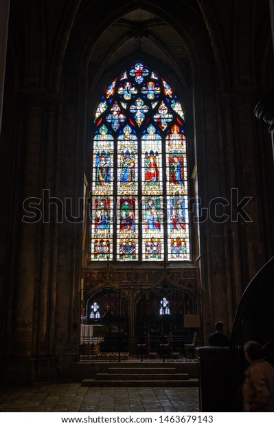 Chartres France Jul 2019 Interior Cathedral Stock Photo