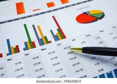 Charts And Graphs Paper. Financial, Accounting, Statistics, Analytic Research Data And Business Company Meeting Concept