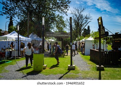 Chascomus, Buenos Aires Province, Argentina - 14 March 2021: A View Of Chascomus Craft Fair