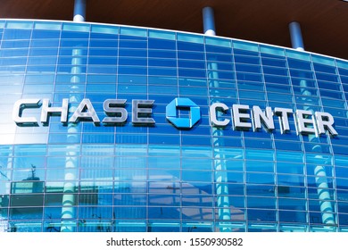 Chase Bank Octagon Logo On The Facade Of Chase Center Indoor Concert Arena And Sport Stadium - San Francisco, CA, USA - 2019