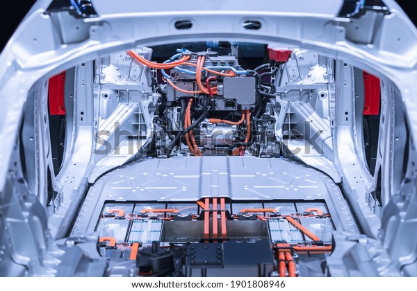 Chassis Electric Car Powertrain Power Connections Stock Photo (Edit Now