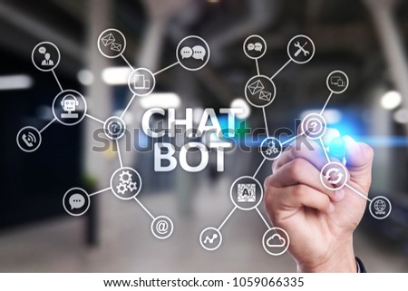 Chat bot, Ai, Artificial intelligence and automation technology in service and support. Business innovation.