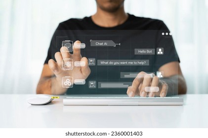 Chat Bot Service Concept - Enhancing Customer Experience with Virtual Assistant - Shutterstock ID 2360001403