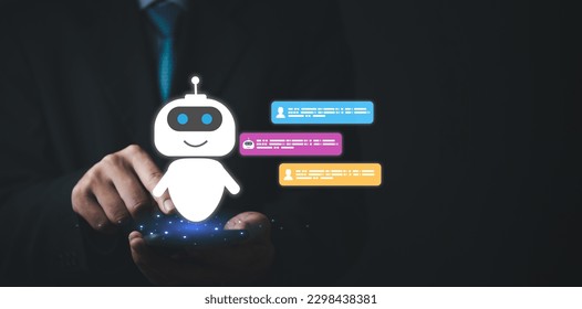 Chat bots AI artificial intelligence Digital Age offering 24-7 support Customer Service human resources, making businesses information online technology.