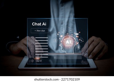 Chat Robot is an artificial intelligence.AI improves conversations and customer service in business and develops information programs.Futuristic technology transformation.