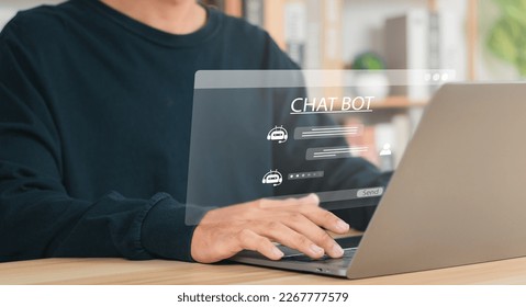 Chatbot artificial intelligence intelligent robot technology AI. Artificial intelligence technology automatically responds to online messages to help customers instantly.