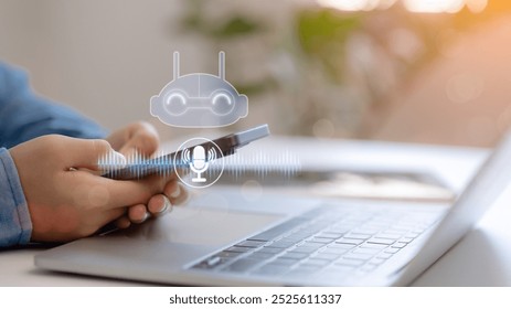 Chatbot artificial intelligence intelligent robot technology AI. Artificial intelligence technology automatically responds to online messages to help customers instantly.