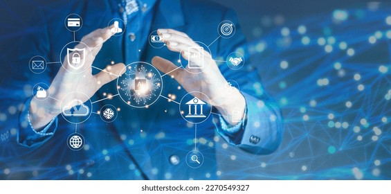 Chatbot Chat with AI, Artificial Intelligence. man using technology smart robot AI, artificial intelligence by enter command prompt for generates something, Futuristic technology transformation.