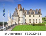 Chateau d`Amboise France. This royal castle is located in Amboise in the Loire Valley was built in the 15th century and is a tourist attraction, France.