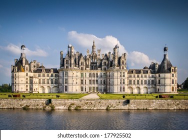 Chateau De Chambord, Royal Medieval French Castle. Loire Valley, France, Europe. Unesco Heritage Site.