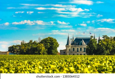 Chateau And Vineyard In Margaux, Bordeaux, France