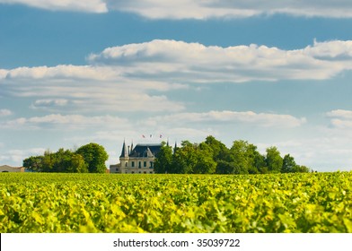 Chateau And Vineyard In Margaux, Bordeaux, France