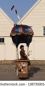 Chatham, Kent / UK - 04/22/2019: Phileas Fogg: Day 79 Performer Of The Dizzy O'Dare Contemporary Circus At 2019 Festival Of Steam & Transport At Historic Dockyard.