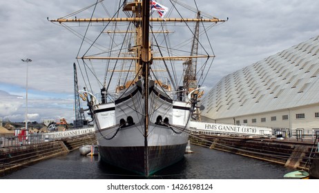 Chatham Kent UK June 15th 2019 . HMS Gannet 1878 In Dock On Public Display.