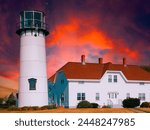 Chatham Lighthouse on Cape Cod Island, Massachusetts, USA