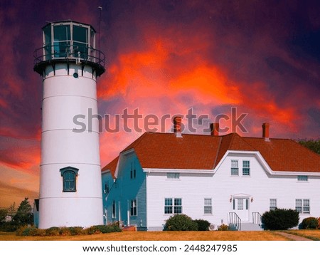 Chatham Lighthouse on Cape Cod Island, Massachusetts, USA