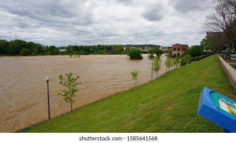 Chattahoochee River Flood In Columbus Georgia. May 2019