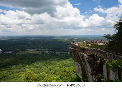 Chattanooga, Tennessee - June 19 2015: Rock City viewpoint atop of iconic Lookout Mountain, Georgia. The city of Chattanooga Tennessee is nearby.