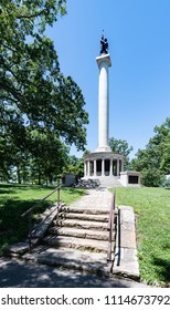 Chattanooga, Tennessee/USA - June 6, 2018: The New York Peace Memorial Erected To Honor The Soldiers Who Fought In The Battle Of Lookout Mountain In The American Civil War.