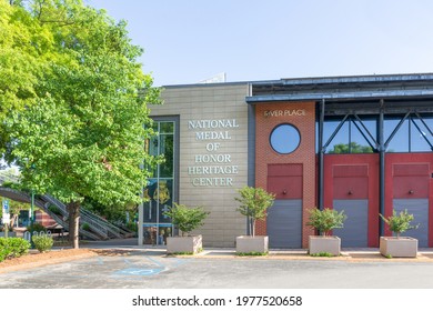 CHATTANOOGA, TN, USA-9 MAY 2021: National Medal Of Honor Heritage Center-Museum.  Building Front.