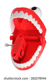 Chattering Teeth Toy on Isolated White Background