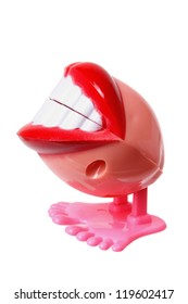 Chattering Teeth Toy on White Background