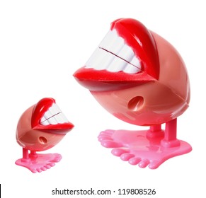 Chattering Teeth Toys on White Background
