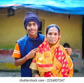 Chattogram, Bangladesh- December 20,2019 : South Asian Aunt With Her Nephew 