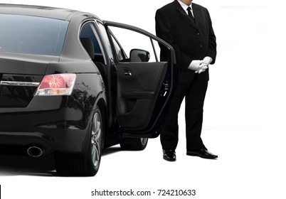 Chauffeur Waiting For Limo Passenger