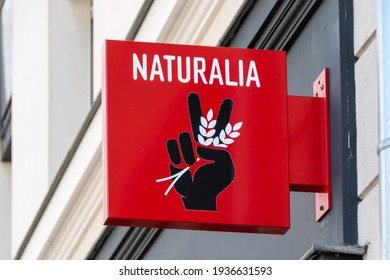 Chaville, France - February 26, 2021: Close-up Of A Naturalia Sign. Naturalia Is A French Distribution Chain Specializing In Products From Organic Farming And Fair Trade