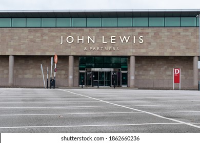 Cheadle, Greater Manchester, UK. November 27, 2020. John Lewis And Partners Department Store. Empty Car Park And Shop During The Coronavirus Lockdown In England