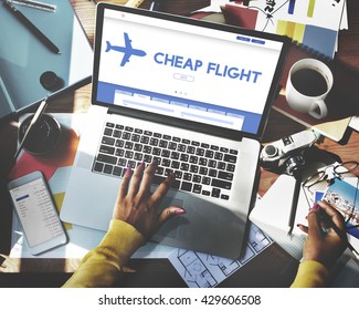 Cheap Flight Offer Traveling Website Concept