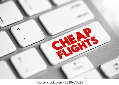Cheap Flights text button on keyboard, concept background