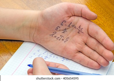 Cheat Sheet Written In The Hand A Schoolboy