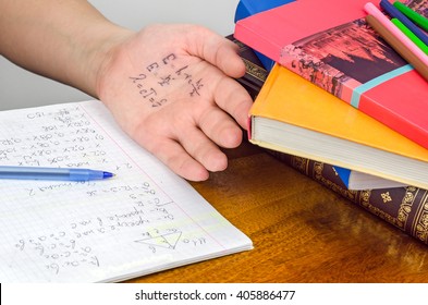 Cheat Sheet Written In The Hand A Schoolboy