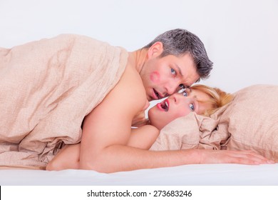 Cheating Lovers In Hotel Bed