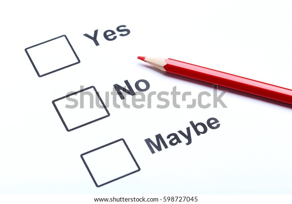 Check Boxes Yes No Maybe On Stock Photo Edit Now 598727045