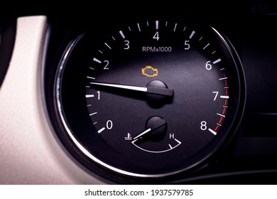 Check Engine Light Illuminated On Dashboard Showing Rough Idle Condition.