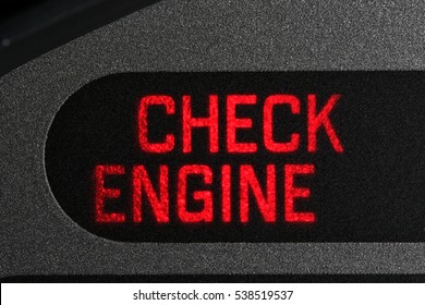 Check Engine Warning Light In Car Dashboard