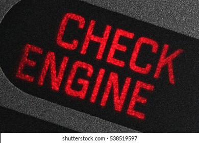 Check Engine Warning Light In Car Dashboard