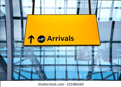 Check in, Airport Departure & Arrival information sign