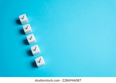 Check list. All items have been completed. Full readiness. Conditions met. Fact check. Series of correct decisions. Implementation of roadmap agreement. Compliance with criteria. Fulfill requirements