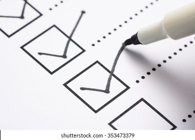 Check list and marker - Shutterstock ID 353473379